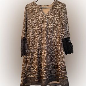 Black & beige printed dress from Vero Moda